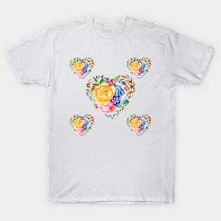 Valentine Floral Hearts T-Shirt